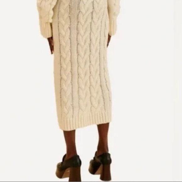 Farm Rio Off-White Braided Midi Sweater Dress Size: M NWT - Picture 13 of 16